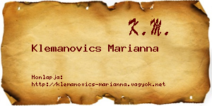 Klemanovics Marianna névjegykártya